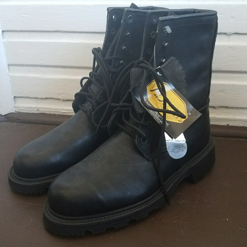 Black Leather Steel Toe Red Wing Boots